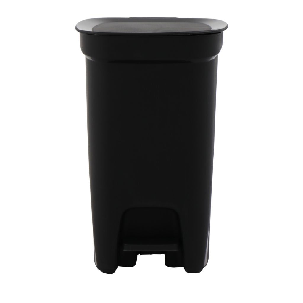 Tramontina Compact 10-Liter Black Polypropylene Trash Bin with Galvanized Steel Rod