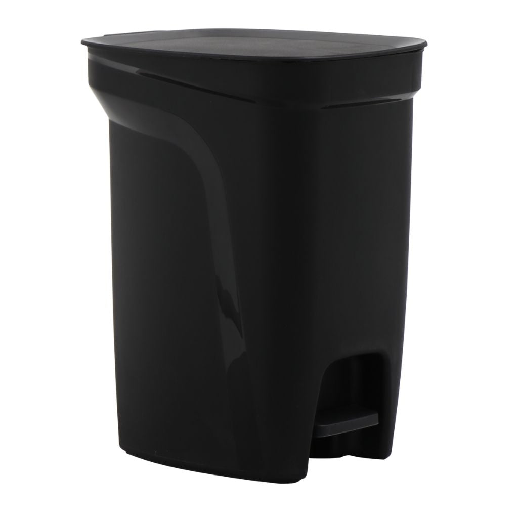 Tramontina Compact 10-Liter Black Polypropylene Trash Bin with Galvanized Steel Rod