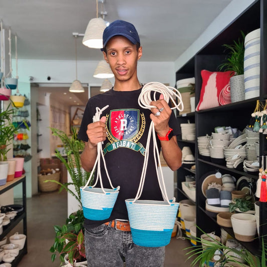 Hanging Planters - Teal Fruit Pastilles (Set of 2) - SALE