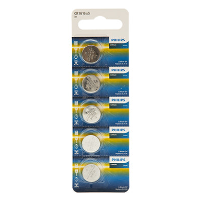 Philips CR1616 Lithium Coin Battery 3V 5 Blister- AV710