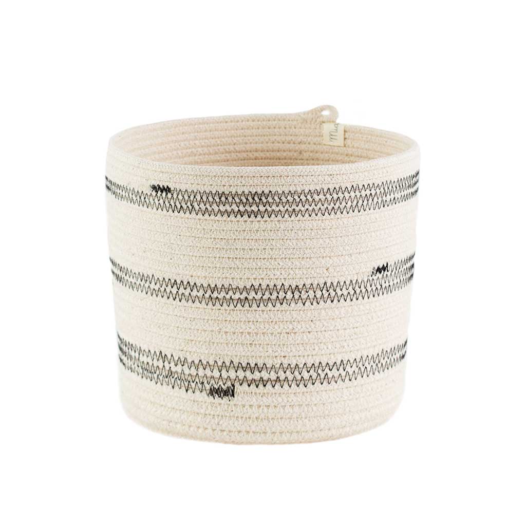 Cylinder Basket - Stitched Striped