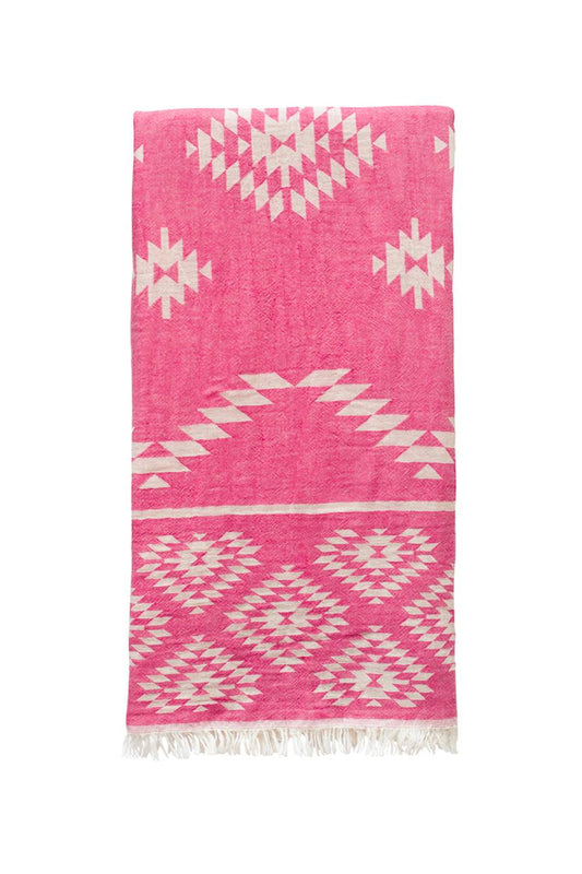 Kelim Dark Pink Turkish Towel