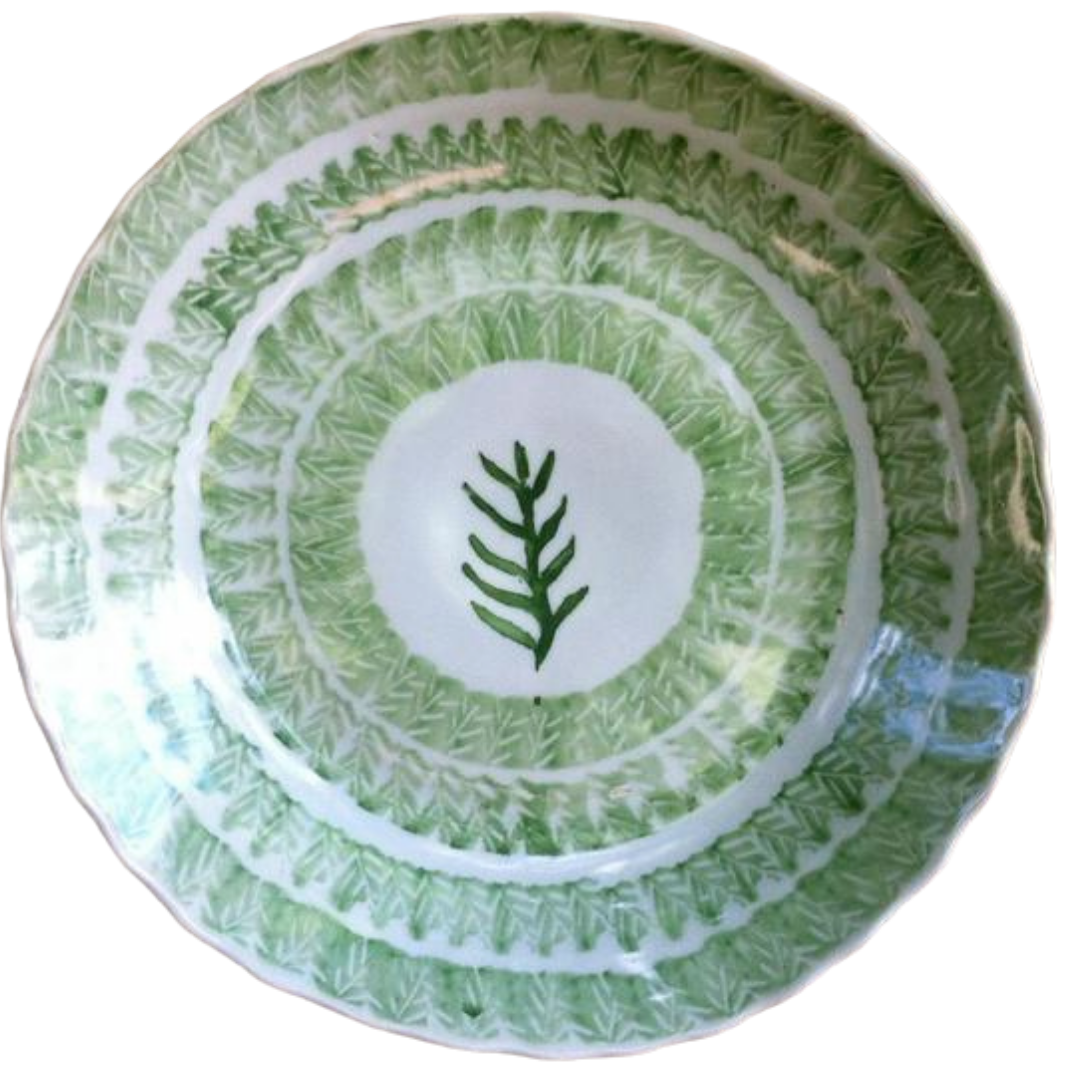 Esra Bosch - Large Round Bowl (Green Leaf)