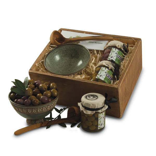 Olive Gift Pack in a Re-usable Wooden Box