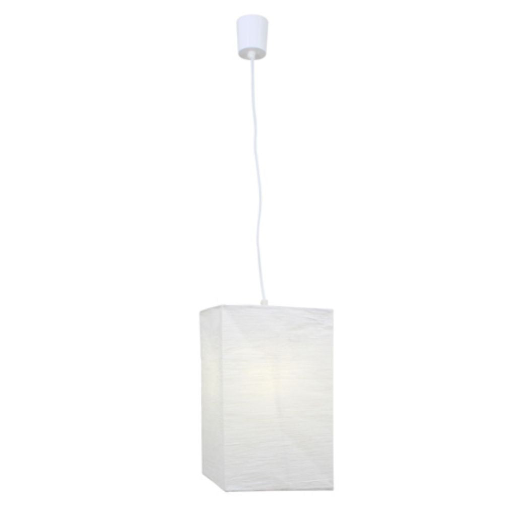 Eurolux Ceiling Light Fixtures Eurolux - Rice Paper Square Pendant 220mm White - Lighting, Lights - P61