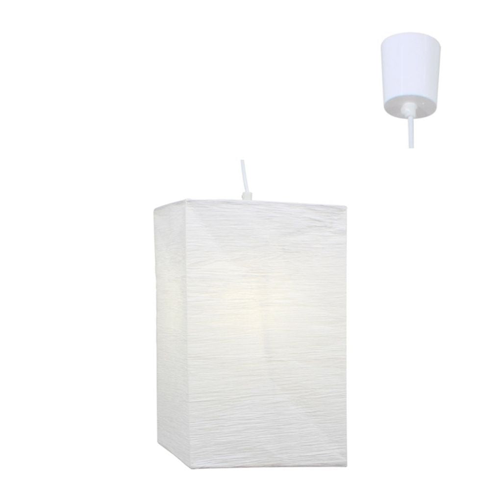 Eurolux Ceiling Light Fixtures Eurolux - Rice Paper Square Pendant 220mm White - Lighting, Lights - P61