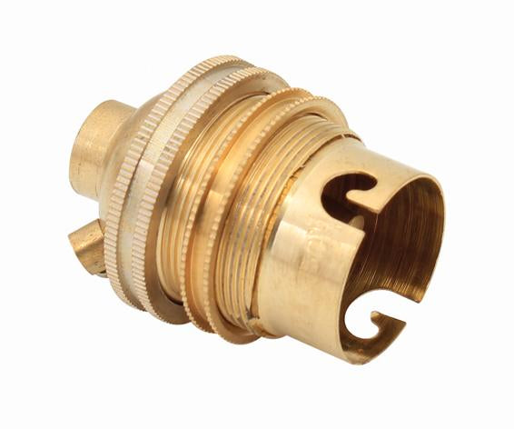 Eurolux - 10mm Lamp Holder Brass B22 with Earth screw