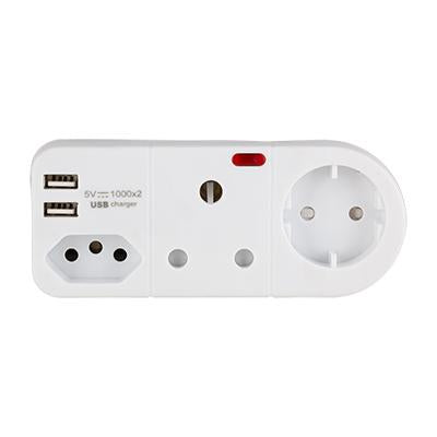 Eurolux - 3 Way Adaptor With 2 USB C and Old USB