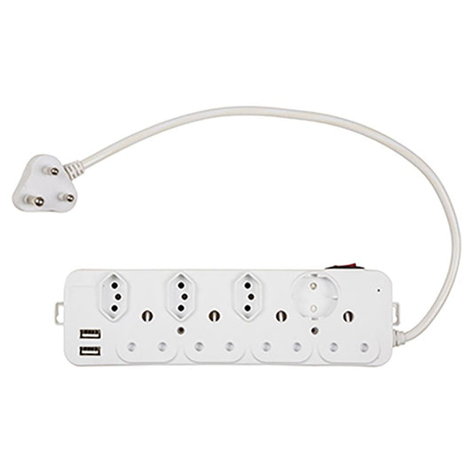 Eurolux - 8 Way Multi Plug With USB 2.1A USB C and OLD USB - Lighting, Lights - EP63USB