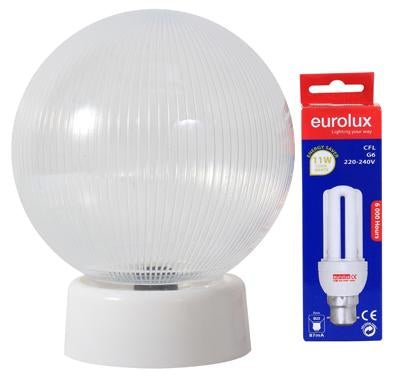 Eurolux - Budget Light (Clear) + Gallery 160mm + CFL Lamp