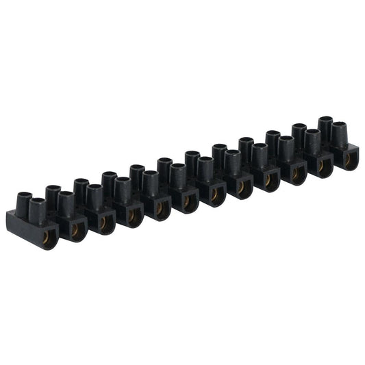 Eurolux - Connector Strip 10Amp Black 12 Way