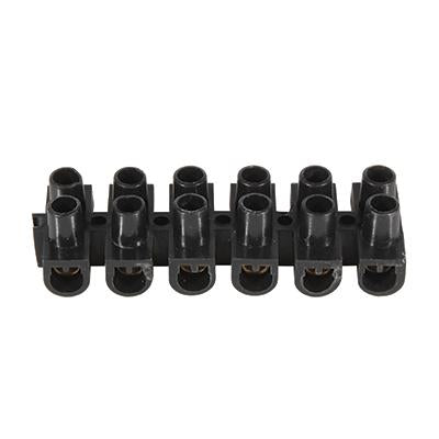 Eurolux - Connector Strip 15Amp Black 12 Way (SELL IN 10's) 