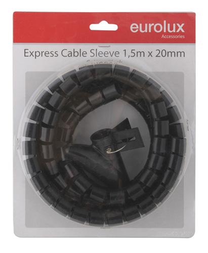 Eurolux - Express Cable Sleeve 1.5M x 20mm Black