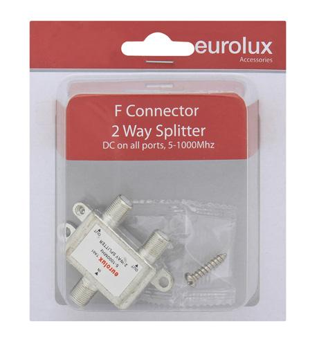 Eurolux - F Connector 2 Way Splitter DC on all ports