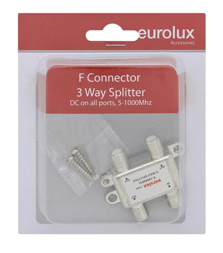 Eurolux - F Connector 3 Way Splitter DC on all ports