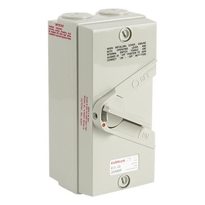 Eurolux - Isolator Switch 3 Pole 20 Amp 440V Ip66