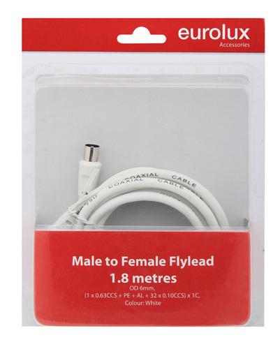 Eurolux - Male to FeMale Flylead 1.8M