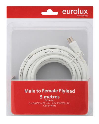 Eurolux - Male to FeMale Flylead 5M
