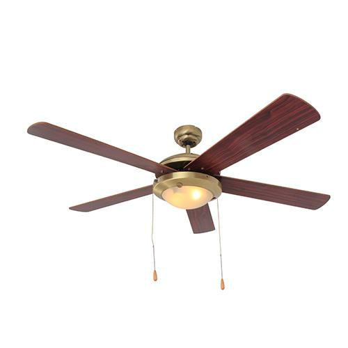 Eurolux - Comet Ceiling Fan 5 Blades Antique Brass