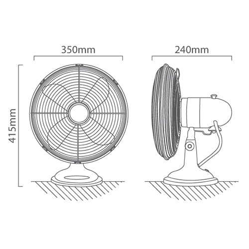 Eurolux Fans Eurolux - Desk Fan 4 Blades Antique Copper - Lighting, Lights - F24C