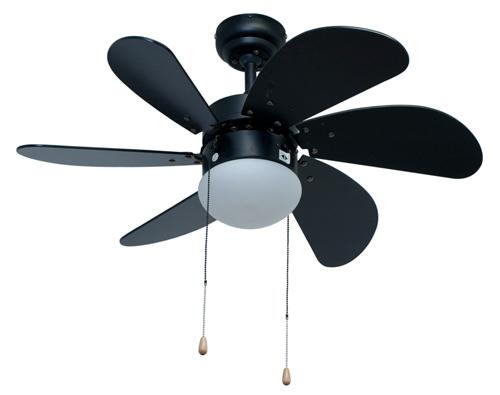 Eurolux - Turbo Swirl Ceiling Fan 6 Blades Black