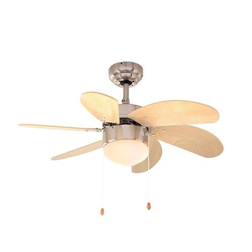 Eurolux - Turbo Swirl Ceiling Fan 6 Blades Natural Wood