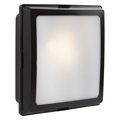 Eurolux - ABS Square Bulkhead Black 1xE27 - Lighting, Lights- B118B