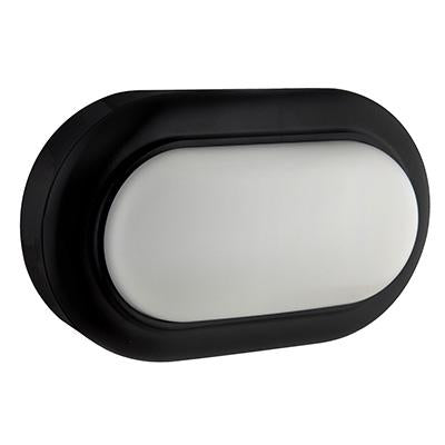 Eurolux - LED Oval Bulkhead Light 170mm Black 1x8w