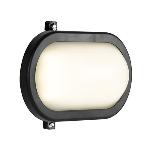 Eurolux - LED Oval Bulkhead Light 220mm Black 1x12w