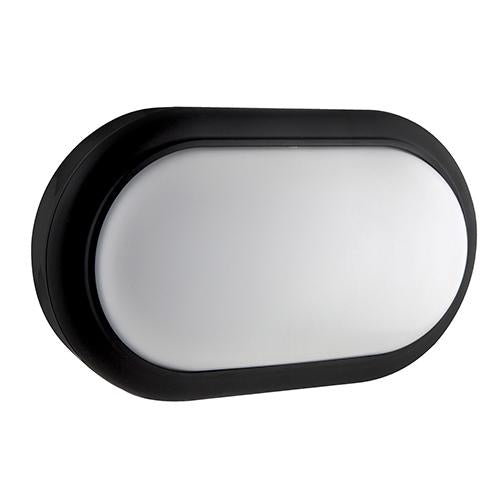 Eurolux - LED Oval Bulkhead Light 221mm Black 1x15w