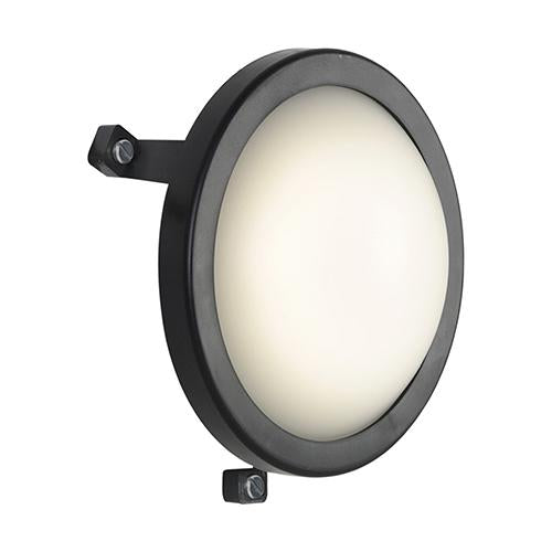 Eurolux - LED Round Bulkhead Light 150mm Black 1x6w