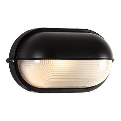 Eurolux - Oval Large Eyelid Bulkhead Light Black 100w