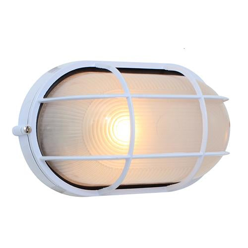 Eurolux - Oval Large Grid Bulkhead Light 280mm White