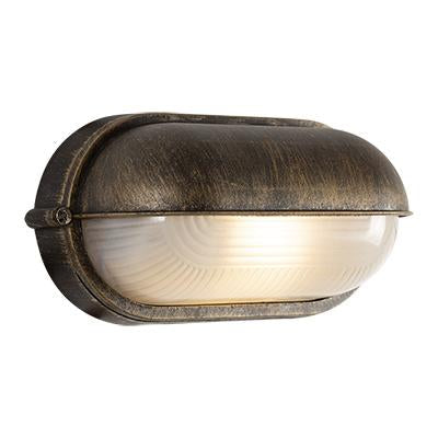 Eurolux - Oval Small Eyelid Bulkhead Light 210mm Black and Gold