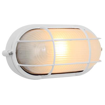 Eurolux - Oval Small Grid Bulkhead Light 210mm White 1x60w