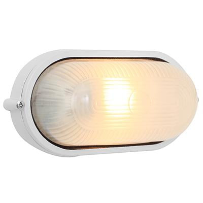 Eurolux - Oval Small Plain Bulkhead Light 210mm White 1x60w