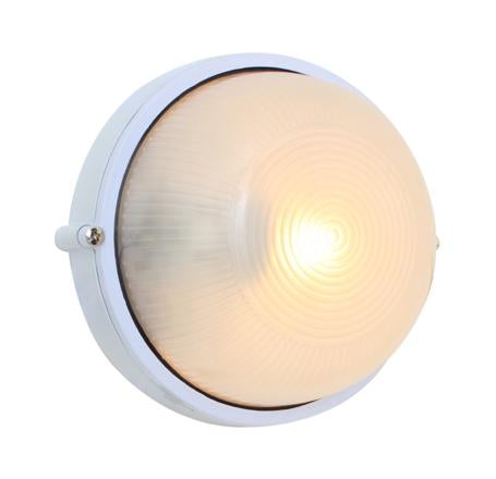 Eurolux - Round Small Plain Bulkhead Light 180mm White 1x60w