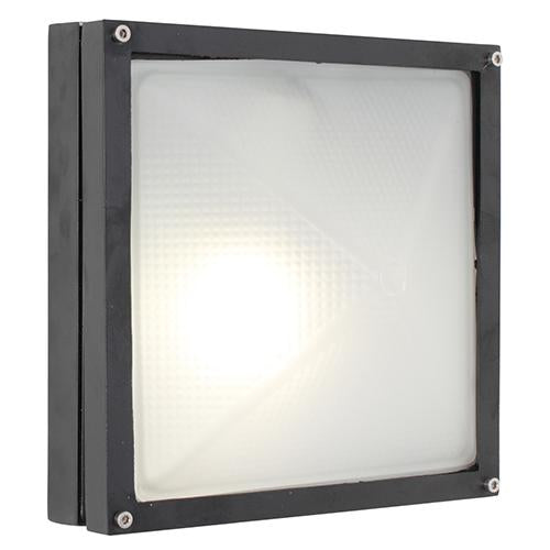 Eurolux - Square Small Bulkhead Light 210mm Black 1x60w