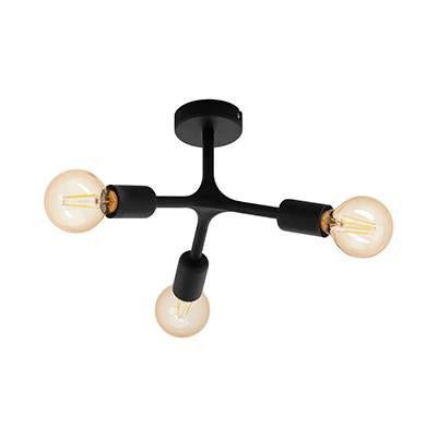 Eurolux - Bocadella1 3LT Ceiling Light 345mm Black