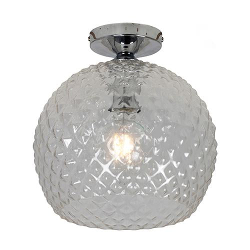 Eurolux - Porto Ceiling Light 280mm Chrome & Clear Glass