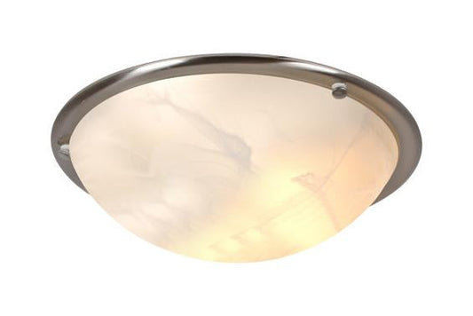 Eurolux - (Discontinued) Roma Alabaster Ceiling Light 400mm Satin Chrome