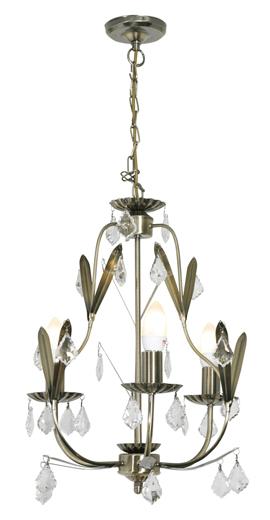 Eurolux - 3LT Chandelier 375mm Antique Brass