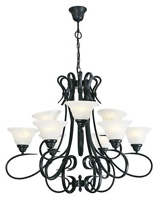 Eurolux - Agrimony 9LT Chandelier 875mm Black and Gold