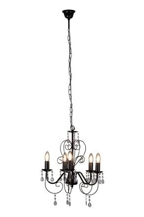 Eurolux - Cleo 5LT Chandelier 420mm Black