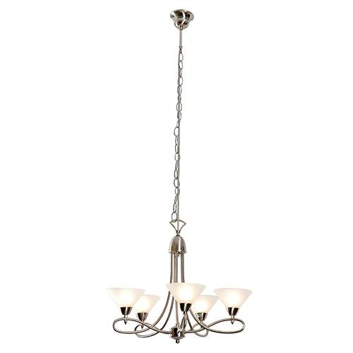 Eurolux - Martini Twist 5LT Chandelier 500mm Satin Chrome