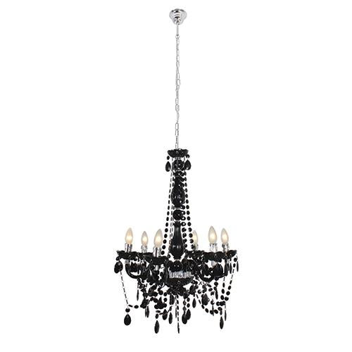 Eurolux - Octave Acrylic 6LT Chandelier550mm Black