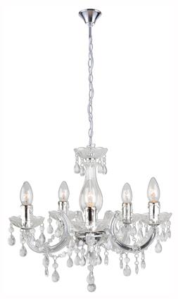 Eurolux - Odile Acrylic 5LT Chandelier 440mm Clear