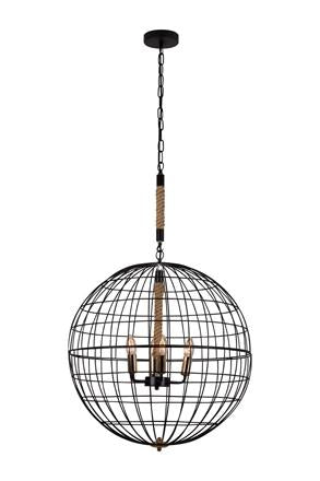 Eurolux - Sparta 4LT Chandelier 500mm Black