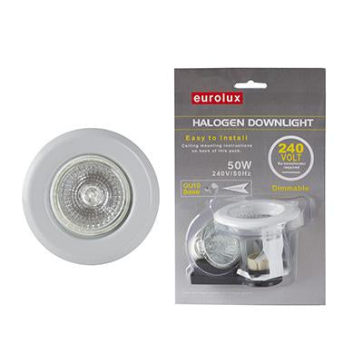 Eurolux - Straight Downlight 85mm White B/Pack