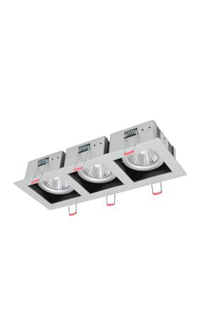 Eurolux - Xin Rectangular Downlight 3x6.5w Silver 3000K